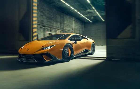Скорость, Lamborghini, вид спереди, 2018, Performante, Novitec, Huracan