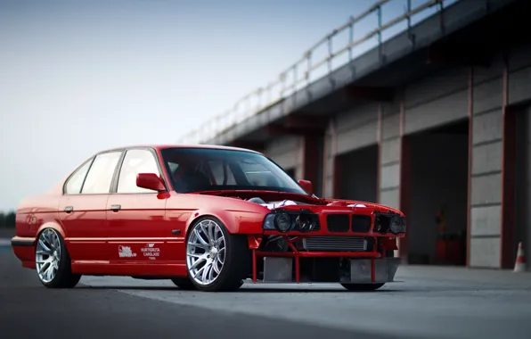 Красный, Авто, BMW, Машина, E34, Немец, Larry Chen, BMW E34