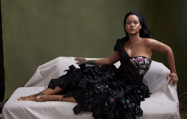 Платье, тату, татуировка, Певица, Rihanna, Риана, Рианна, singer