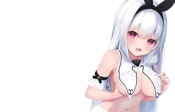 Girl, sexy, cleavage, blouse, long hair, boobs, anime, beautiful