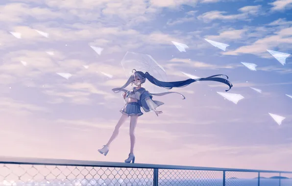Девочка, Hatsune Miku, Anime, Мику Хацунэ, Virtual concert, Виртуальный концерт, Японская виртуальная певица