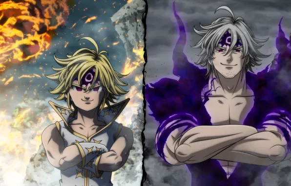 Аниме, парни, двое, Nanatsu no Taizai, Семь смертных грехов