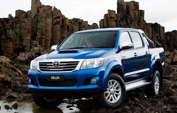 Авто, Синий, Япония, Обои, Japan, Toyota, Car, Пикап