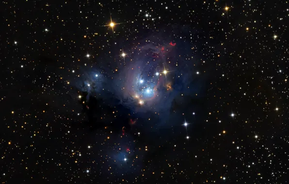 Звезды, туманность, NGC 7129, Цефей