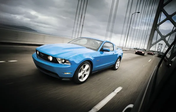 Картинка мост, Ford, mustang, muscle car
