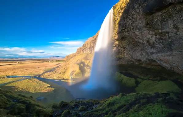 Картинка брызги, водопад, Исландия