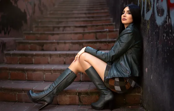 Картинка девушка, ступени, Nadia