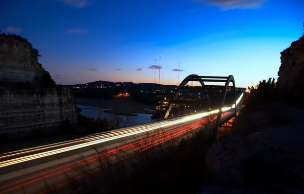 City, город, USA, Austin, Texas, Pennybacker_bridge, Loop360_bridge