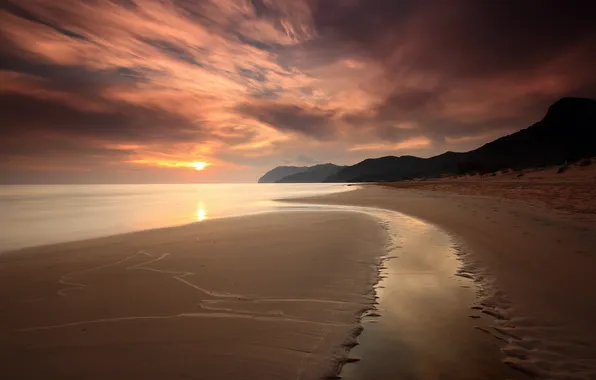 Море, пейзаж, закат