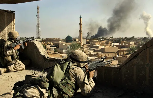 Картинка оружие, война, солдаты, Ирак