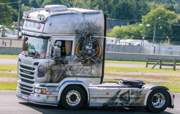 Truck, Scania, Silver, Scania R