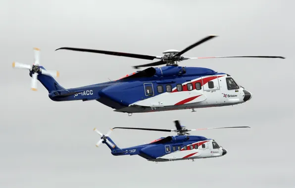 Картинка вертолёт, двухмоторный, транспортный, четырехлопастной, Sikorsky S-92