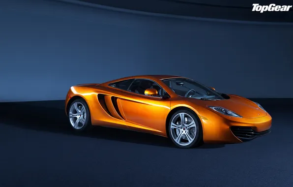Фон, McLaren, Top Gear, суперкар, MP4-12C, передок, самая лучшая телепередача, высшая передача
