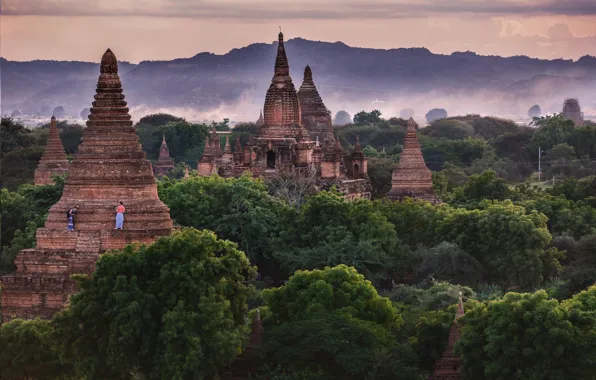 Картинка лес, Бирма, храмы