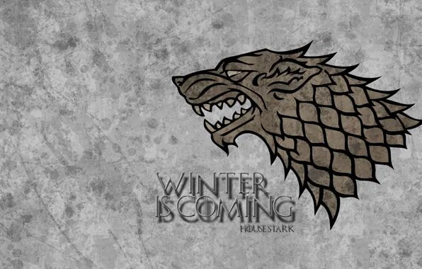 Картинка Game of Thrones, Winter is coming, House Stark, darewolf