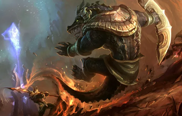 Картинка League of Legends, Renekton, Jarvan, dominion