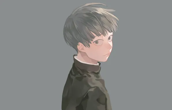 Взгляд, фон, аниме, арт, парень, Mob Psycho 100, Кагеяма Шигео, Моб психо 100