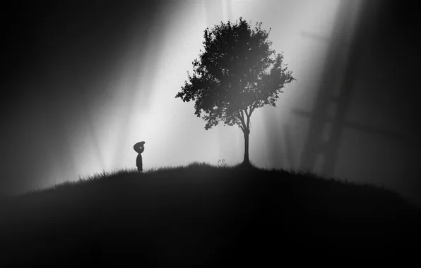 Картинка игры, game, tree, limbo, дерева, одинокий, lonely, подвешенном состоянии