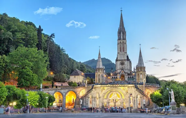 Картинка Франция, France, Sanctuary of Our Lady of Lourdes, Верхние Пиренеи, Святилище Богоматери Лурдес, Hautes-Pyrénées
