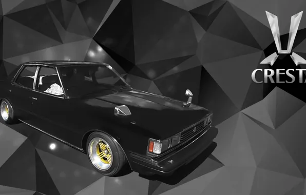 Черная, toyota, cresta, gx51