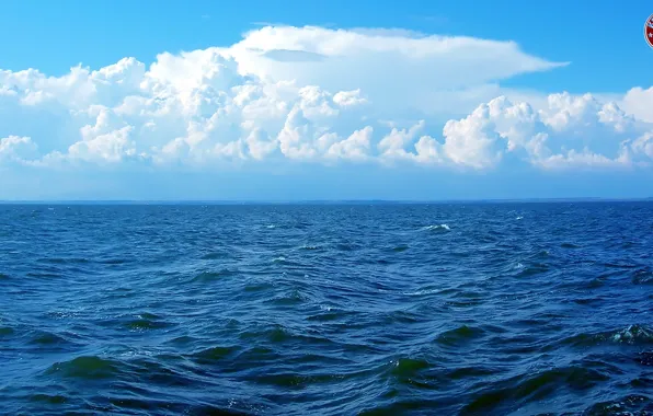 Картинка волны, небо, вода, облака