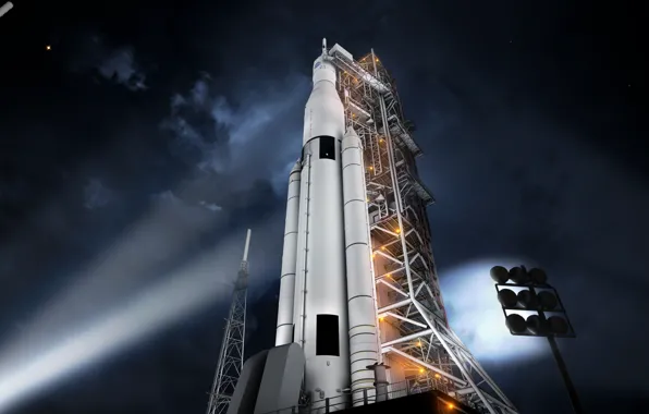 Картинка ракета, NASA, старт, космодром
