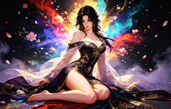 Картинка girl, ai art, brunette, sexy, asian