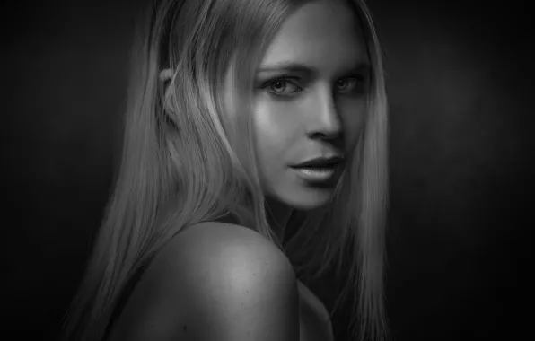 Портрет, Нина, Joachim Bergauer, чб фотопортрет