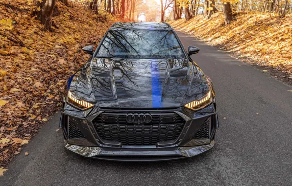 Картинка дорога, листва, Mansory, MTM, Audi RS6 Avant