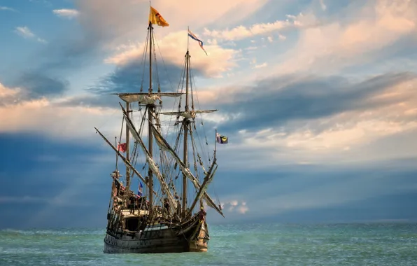 Картинка природа, корабль, красота