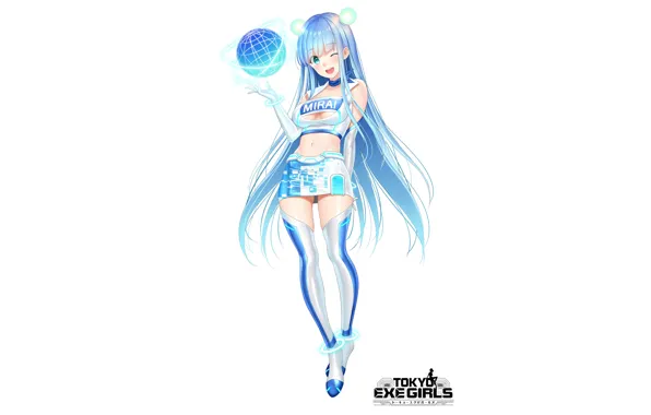 Girl, sexy, cleavage, thighhighs, long hair, boobs, anime, beautiful