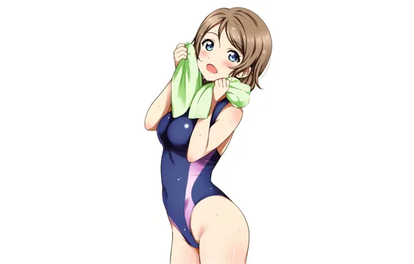 Girl, sexy, brown hair, boobs, anime, beautiful, short hair, pretty