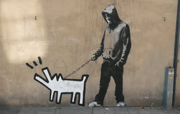 Картинка Graffiti, Banksy, Haring dog
