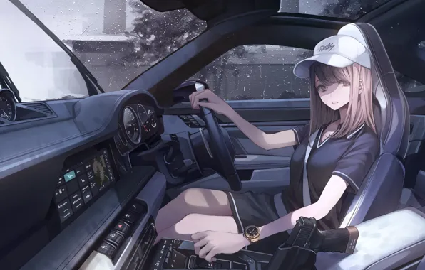 Картинка машина, девушка, стиль