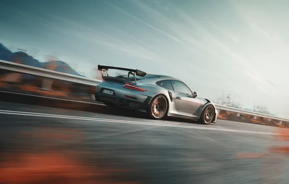 Скорость, 911, Porsche, вид сбоку, 2018, GT2 RS