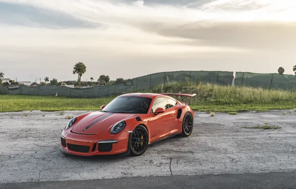 Картинка 911, Porsche, Orange, Sky, GT3 RS, 991, Turbo S, VAG