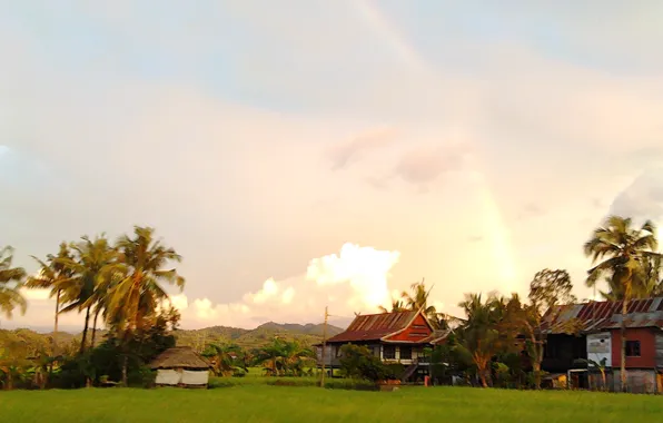 Rainbow, Landscapes, Indonesia, South Sulawesi, Afternoon