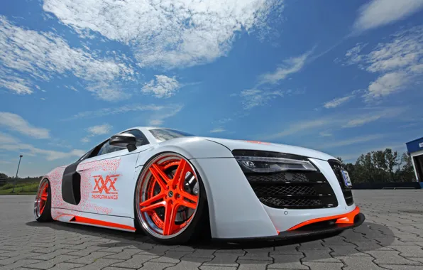 Картинка Audi, Orange, White, XXX Performance, r8