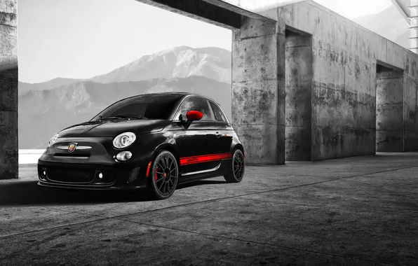 Тюнинг, black, abarth, фиат, fiat 500