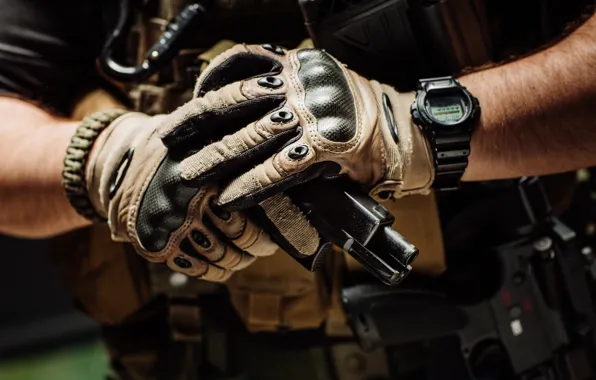 Gun, soldier, gloves, protection