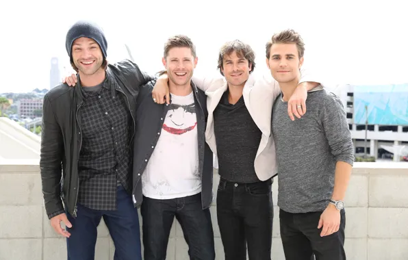 Улыбка, мужчины, красивые, Jensen Ackles, Ian Somerhalder, Йен Сомерхолдер, Пол Уэсли, Paul Wesley