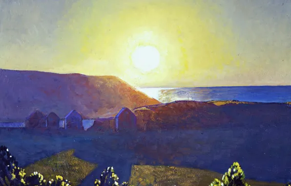 Пейзаж, природа, картина, Rockwell Kent, Рокуэлл Кент, Солнце. Манана. Монхеган