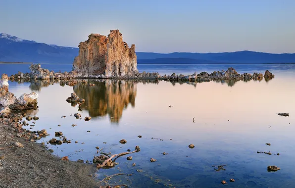 Природа, озеро, USA, California, Mono Lake, сказы