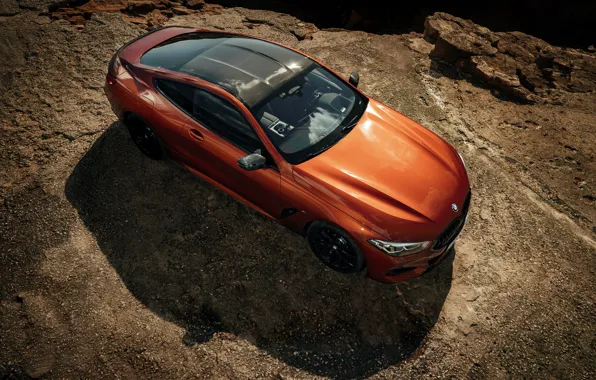 Картинка крыша, купе, BMW, сверху, Coupe, 2018, 8-Series, тёмно-оранжевый