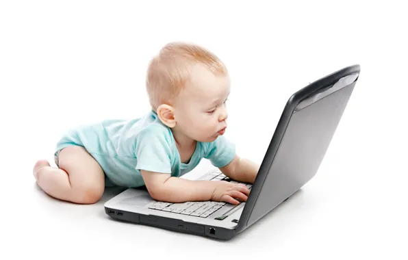 Ребенок, Internet, laptop