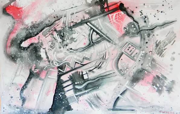 Красный, серый, чёрный, Рисунки, Абстракционизм, Лена Роговая, 2010-2012гг