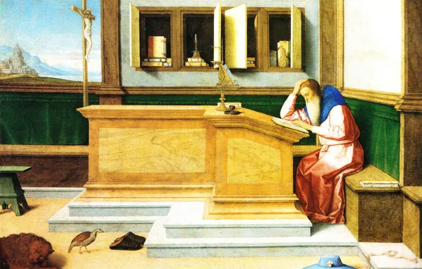 Картина, мифология, Винченцо Катена, Vincenzo Catena, Святой Иероним в келье