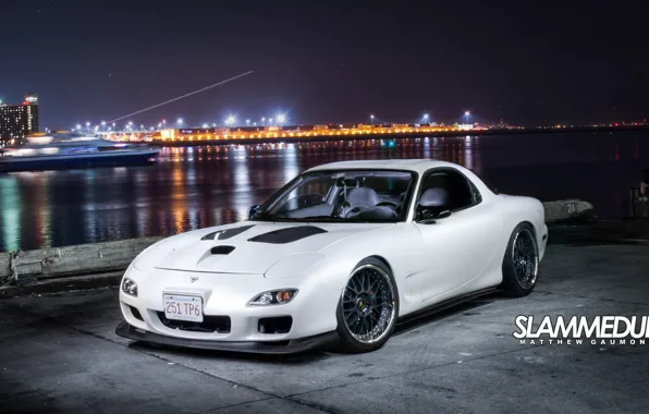 Turbo, white, mazda, japan, jdm, rx7, tuning, falken