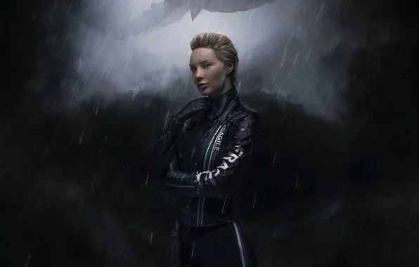 Девушка, Стиль, Girl, Арт, Art, Style, Фантастика, Rain