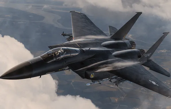 F-15 Eagle, sky, aircraft, flying, clouds, pilot, McDonnell Douglas, jet fighter